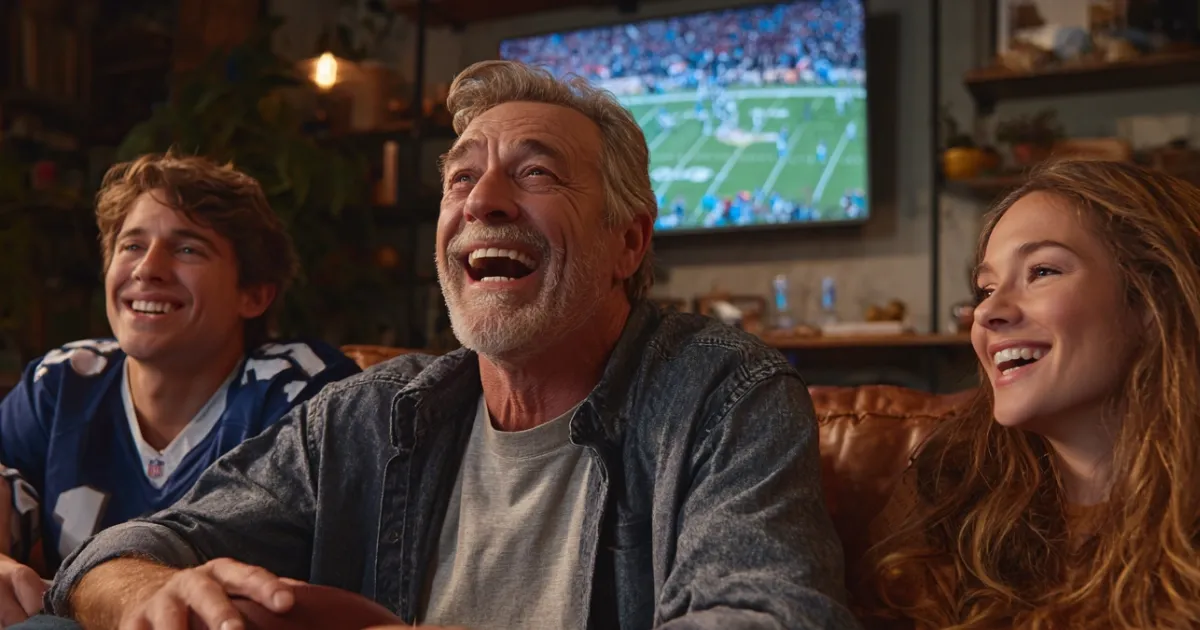 A middle aged man with his teenage daughter and son